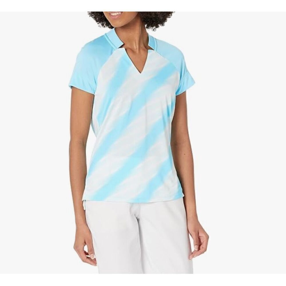 $75 adidas Women's Heat.rdy Short Sleeve Golf Polo Shirt size medium m10